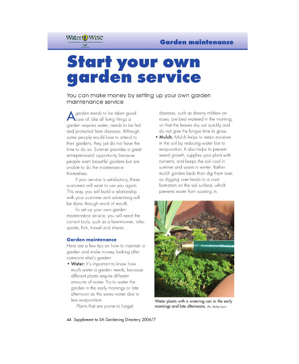 garden service or lawn care business plan example