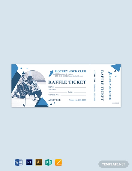 hockey raffle ticket template