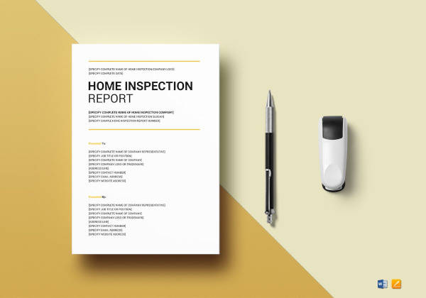 home inspection report template
