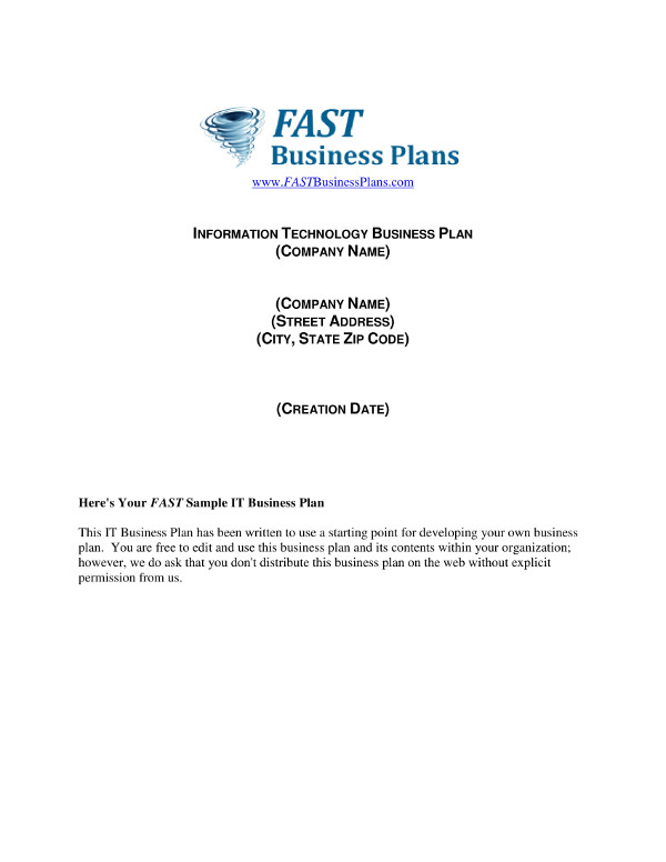 Technology Company Business Plan Technology Business Plan Sample 2019 