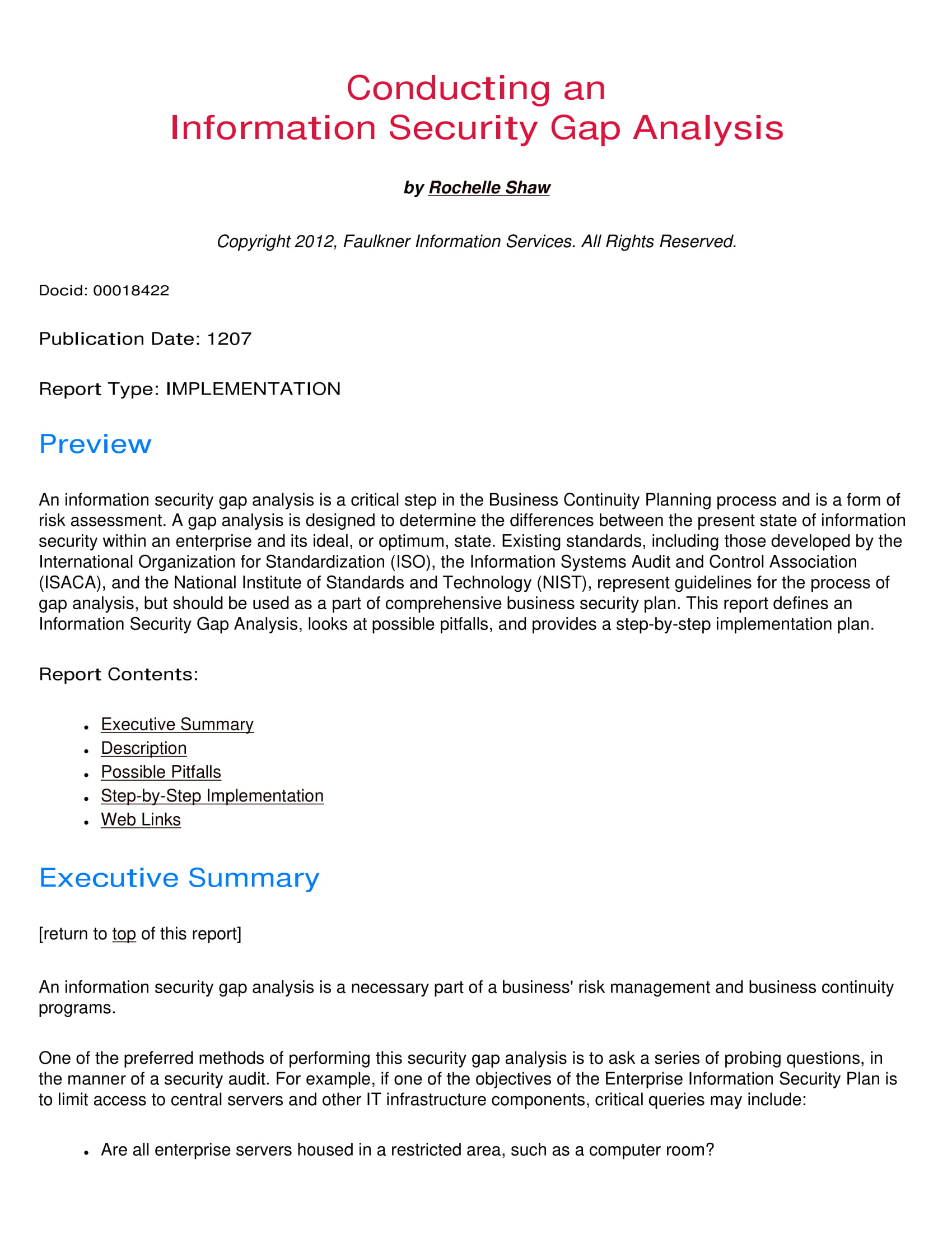 information security gap analysis pdf format download