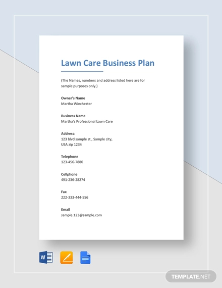 Lawn Care Business Plan Example