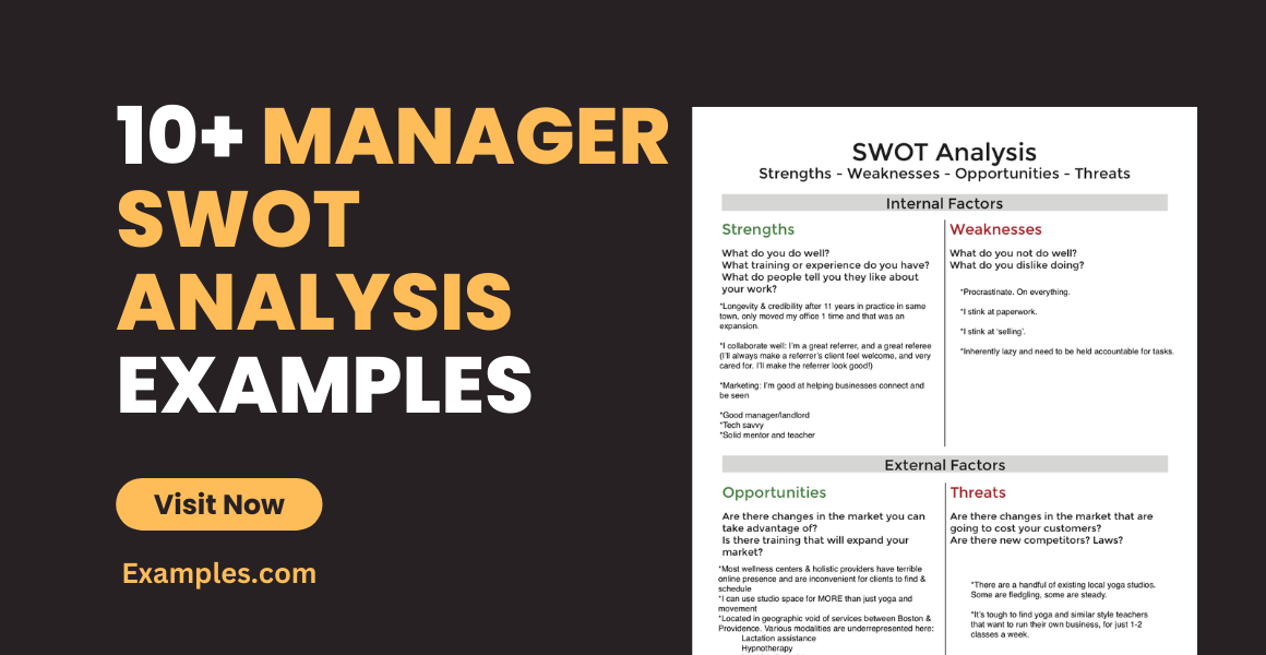 Manager SWOT Analysis Examples