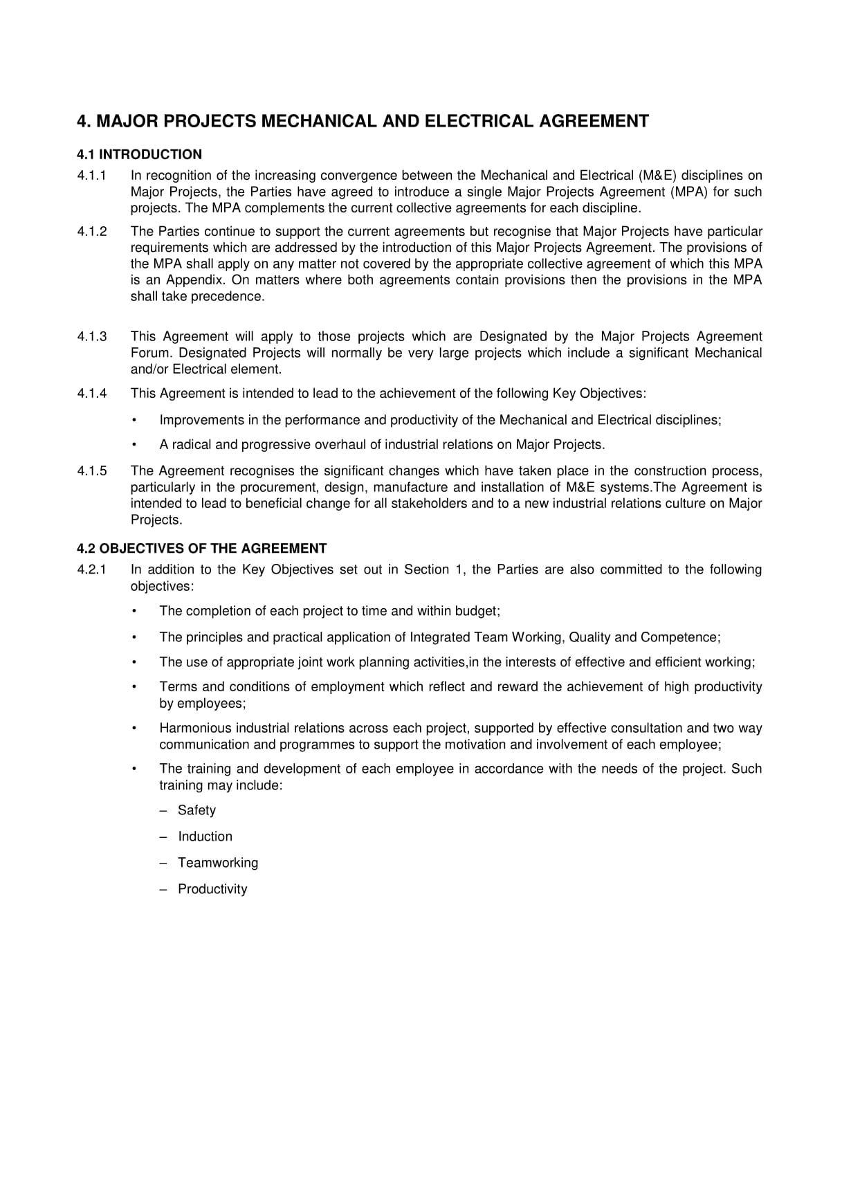 mechanical and electrical agreement contract for major construction projects template example 01