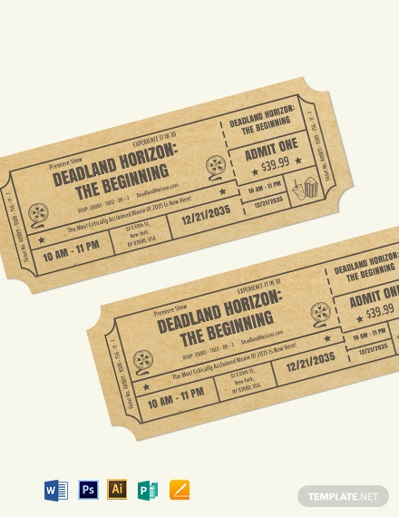 movie event ticket template