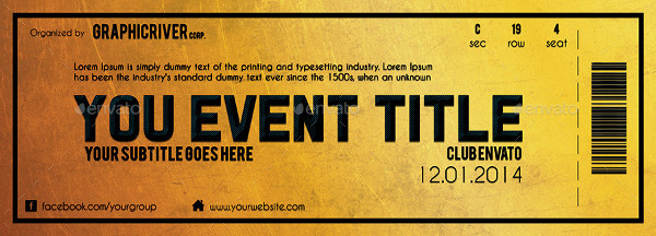 multipurpose golden event ticket