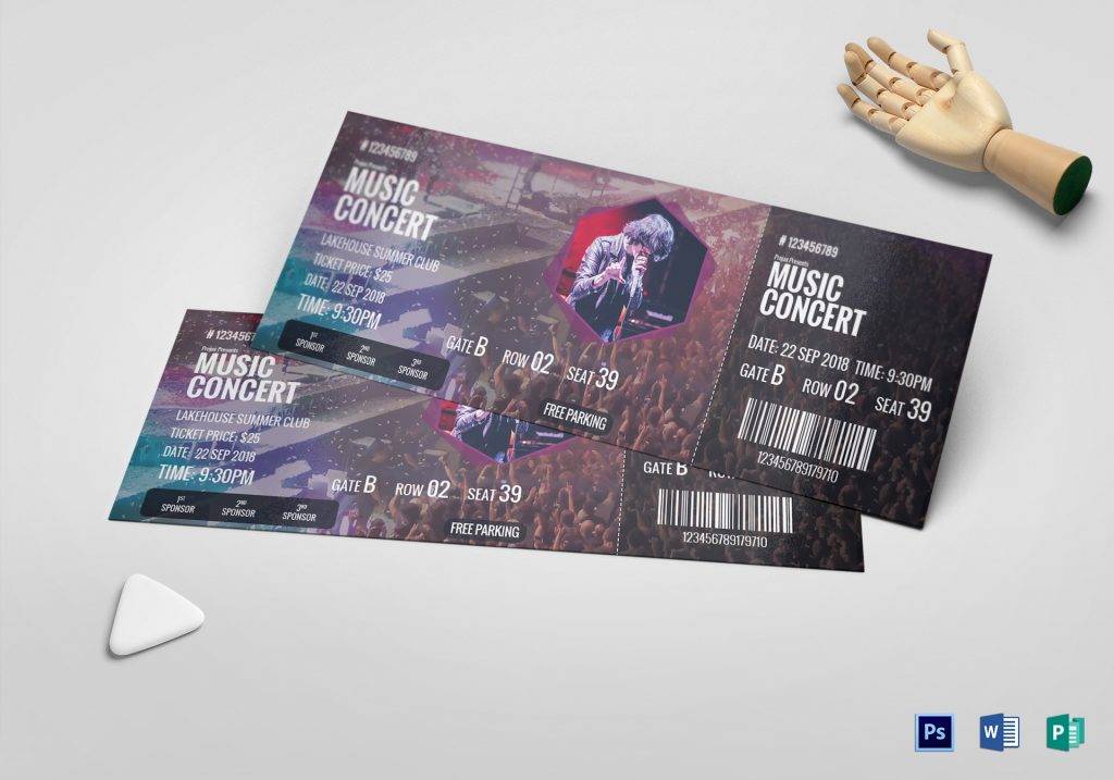 Festival Concert Ticket Examples 10 PSD AI InDesign Publisher Word Examples