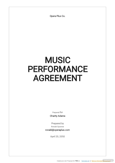 Music Performance Agreement Template
