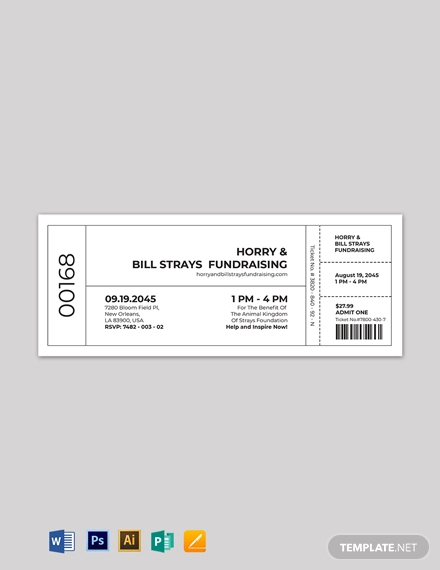 numbered fundraiser ticket template