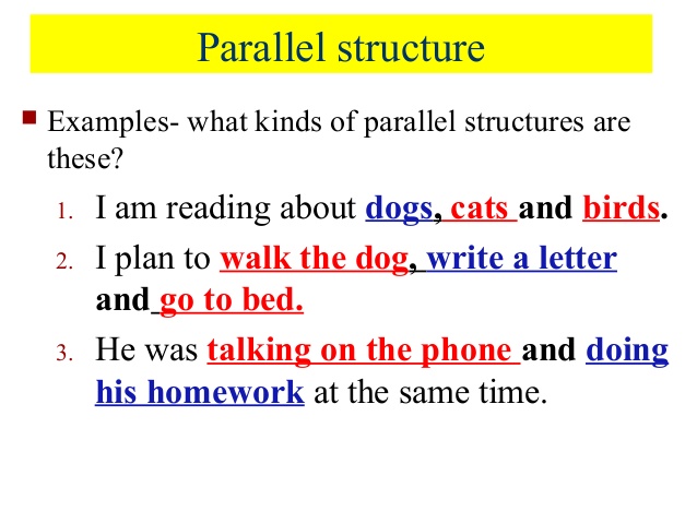 Parallel Structure Examples