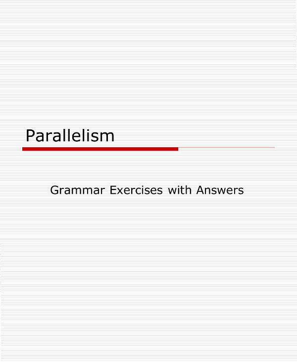 9 Parallel Structure Examples PDF Examples