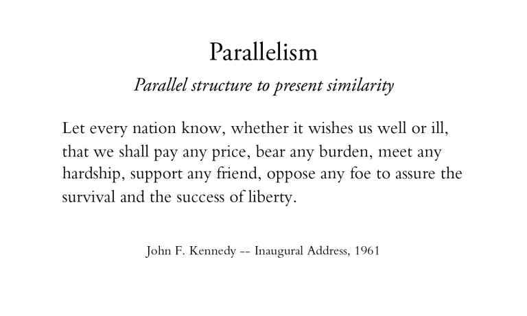 parallelism in kennedys inaugural address