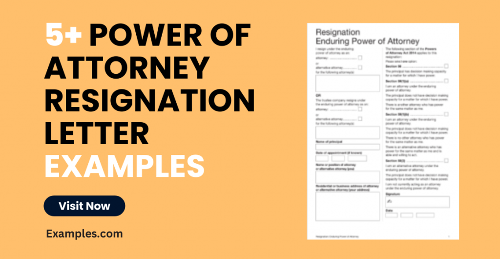 Power of Attorney Resignation Letter Examples
