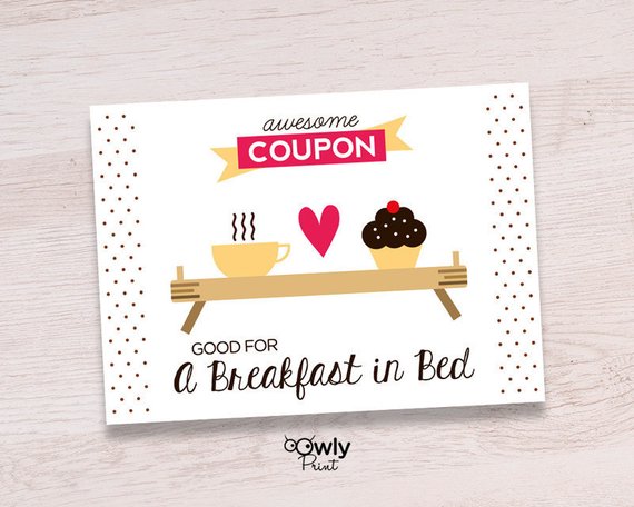 Printable Breakfast in Bed Coupon Template