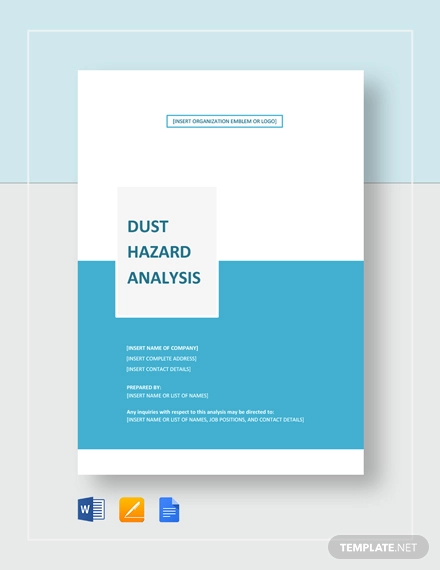 Sample Dust Hazard Analysis