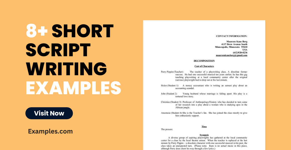 Short Script Writing - 8+ Examples, Format, Pdf