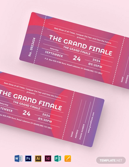 show ticket template