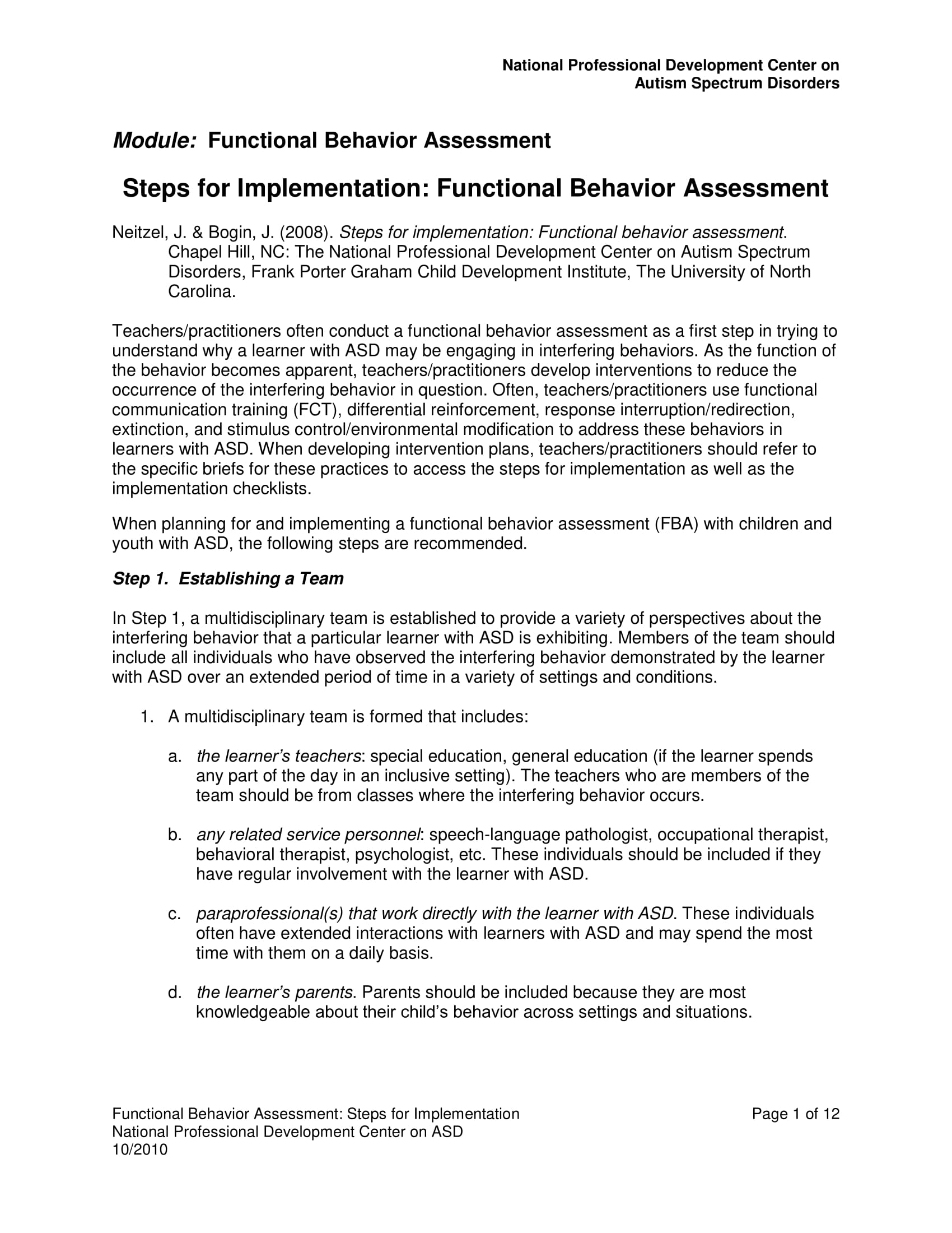 steps for analysis implementation of functional behavior assessment example 01