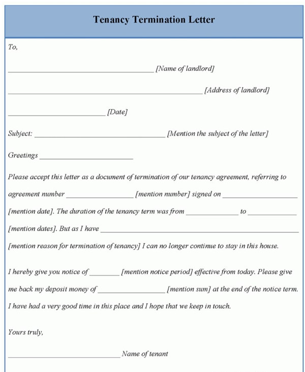 tenancy contract termination letter example1