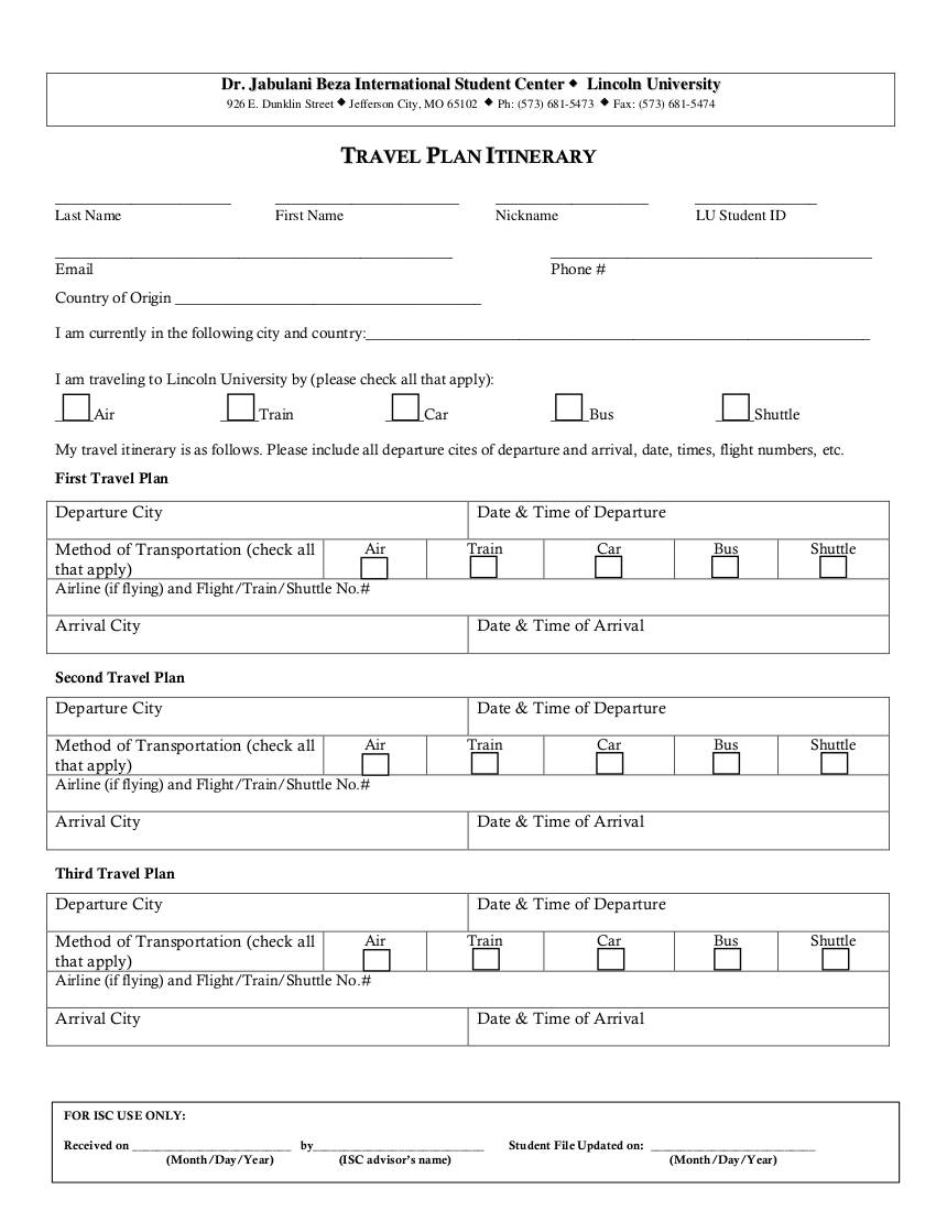 Itinerary Planner 10 Examples Format Pdf Examples