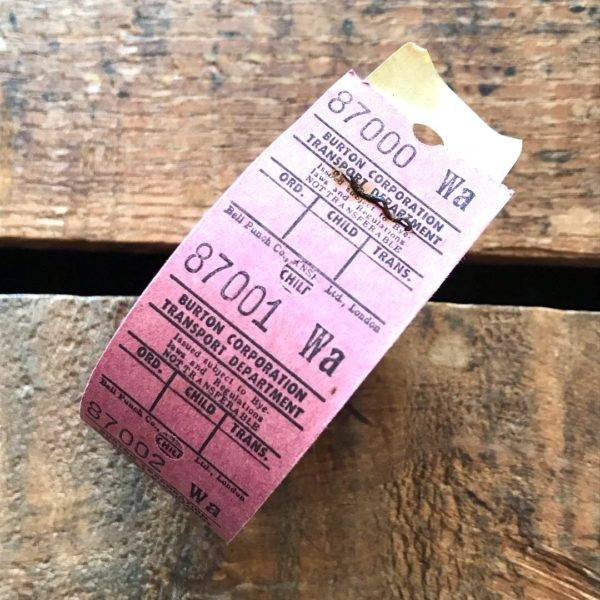 vintage british bus ticket roll example