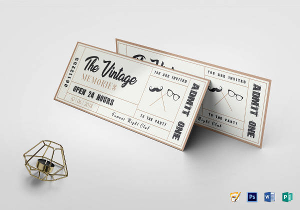 Vintage Event Ticket Template 600