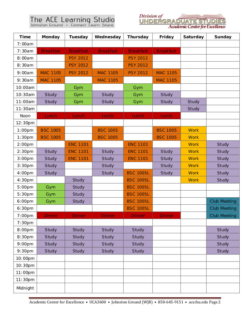 Example Of Weekly Study Plan Login Pages Info