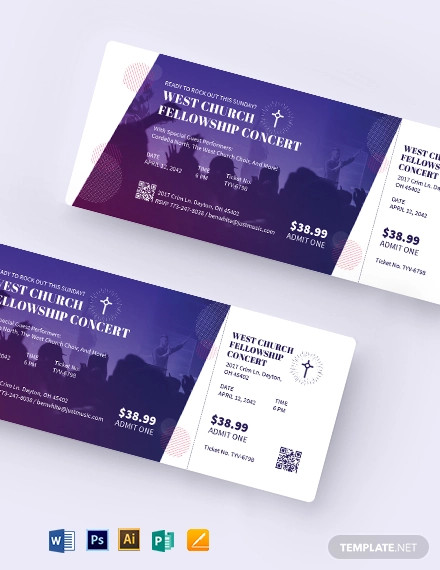 Worship Concert Ticket Template