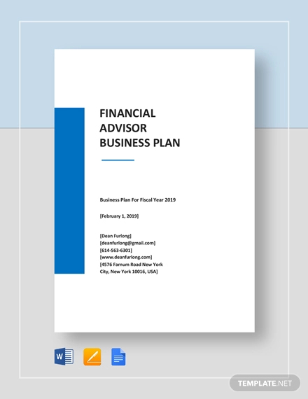 financial advisor business plan pdf