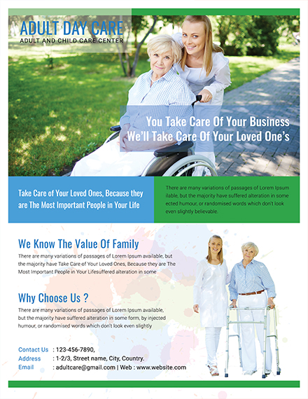 Adult Day Care Center Business Flyer