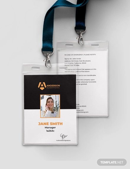 advertising agency id card example