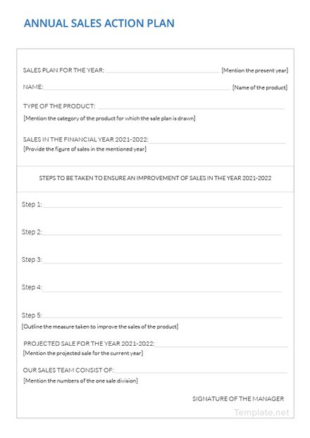 Annual Sales Plan Design
