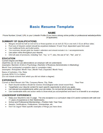 basic resume template1