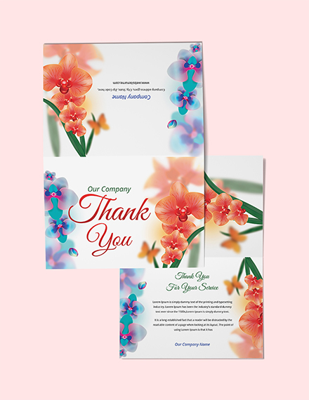 Bi fold Thank You Card Template