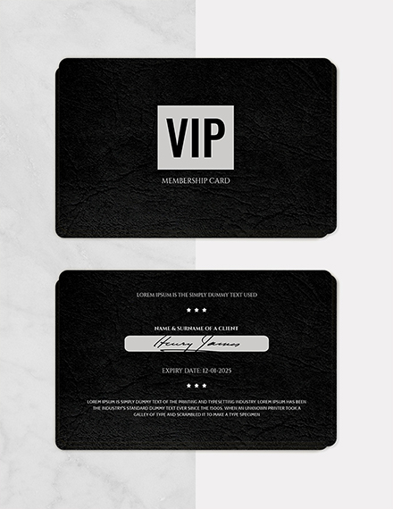 Black Membership Card Template