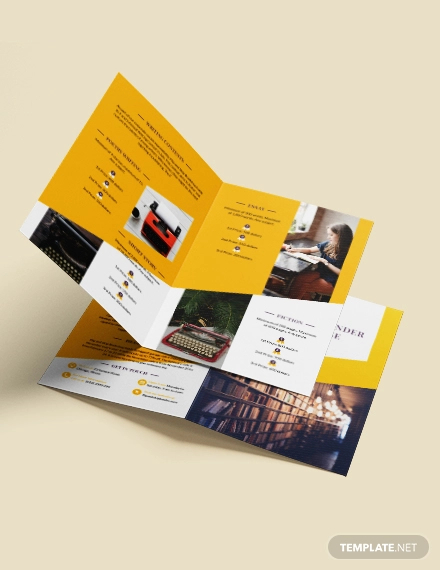 book store bi fold brochure template