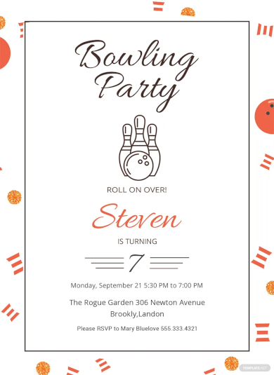 bowling party invitation template