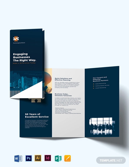 business company profile tri fold brochure template