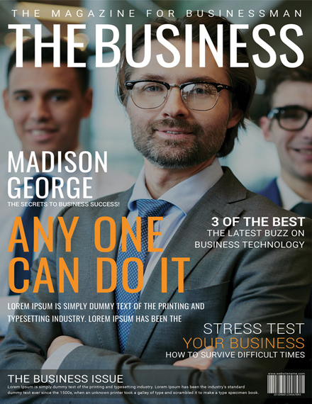 business magazine cover page template