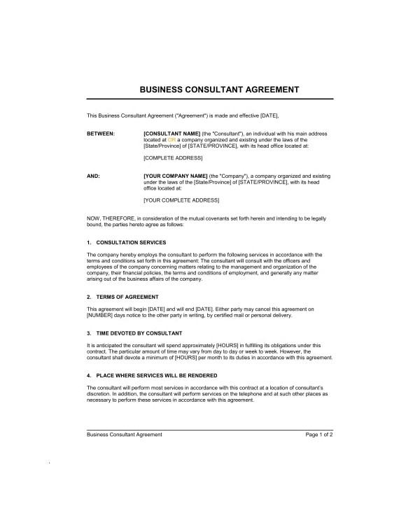 Marketing Consultant Contract - 11+ Examples, Format, Pdf | Examples