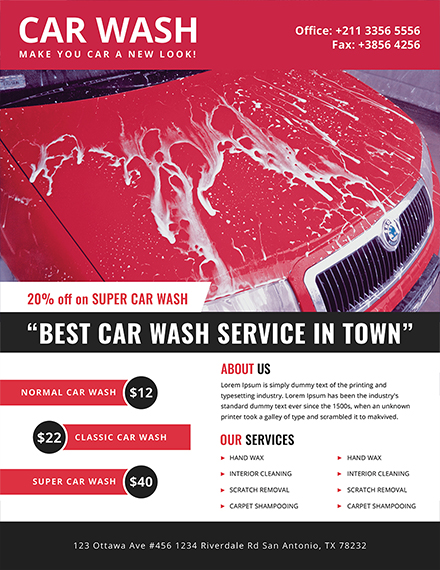 Car Wash Advertising Business Flyer