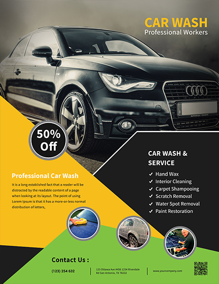 car wash service flyer template