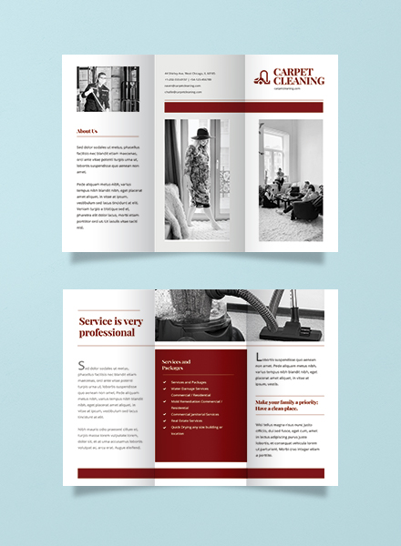 Carpet Cleaning Service Provider Business Brochure Template Example