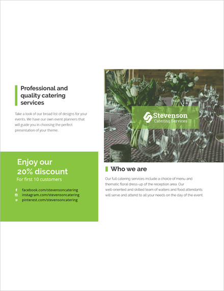 catering business postcard