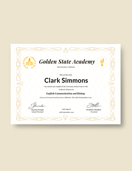 certificate academic diploma template