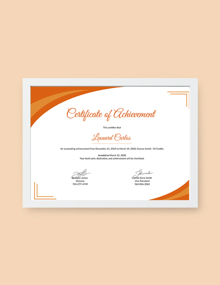 Certificate of Achievement Template