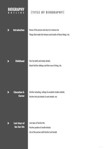Character Biography Outline