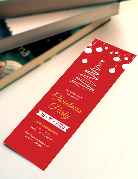 Christmas Bookmark Template