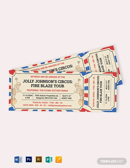 circus ticket invitation template
