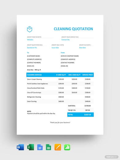 Cleaning Quotation Template